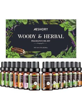 Top 14 Woody & Herbal Essential Oils Set 5ml Each For Diffusers Massage DIY Arom